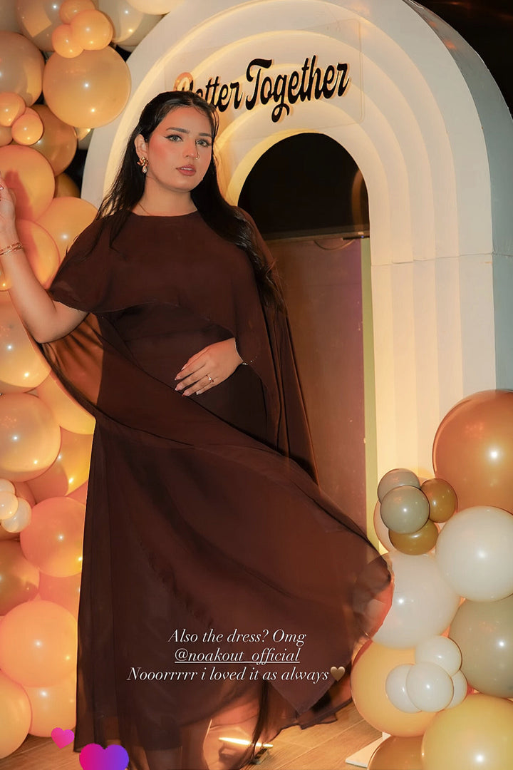 |• CHIFFON CAPE SHAWL DRESS•|